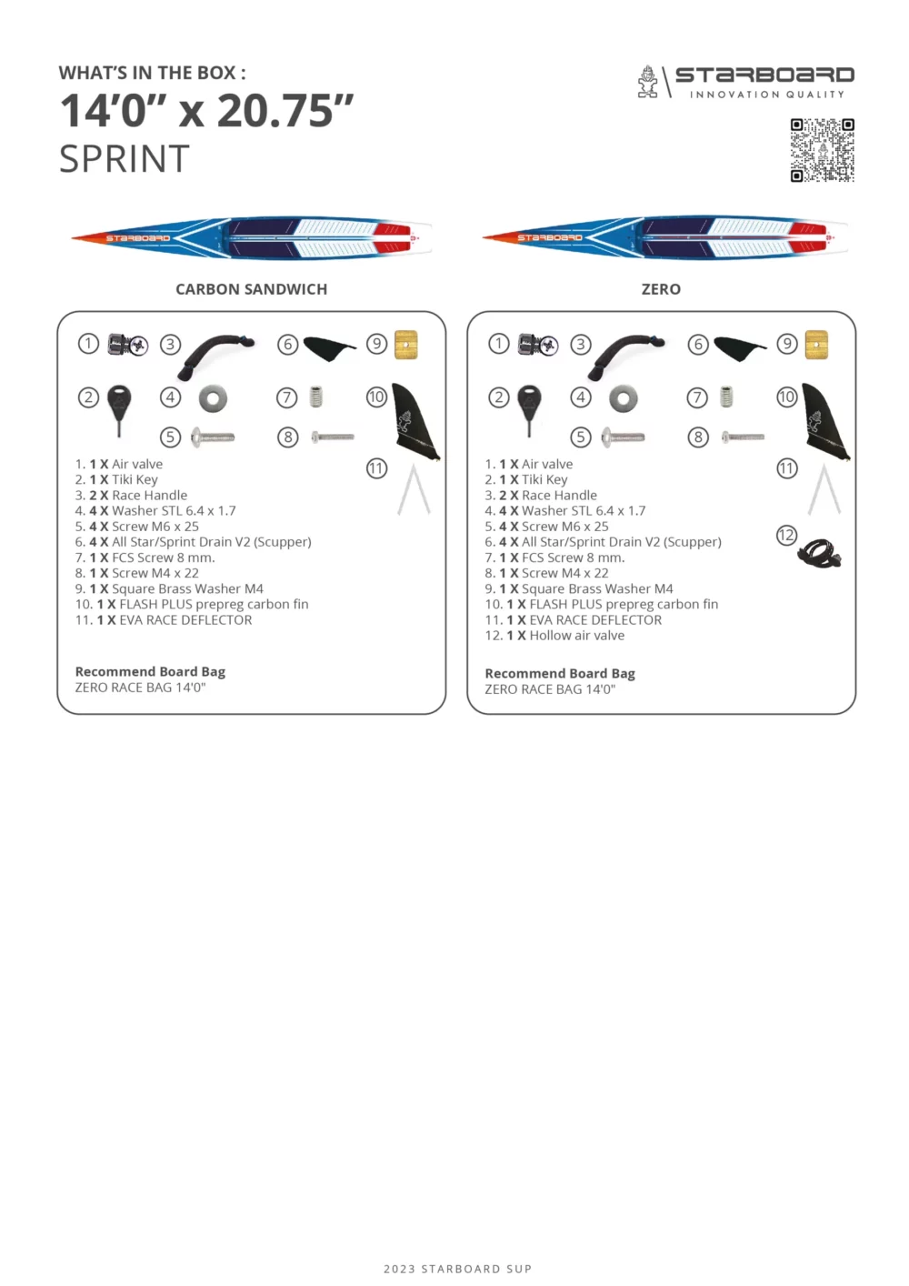 Starboard SUP Sprint Carbon Sandwich 2023 - Whatzsup